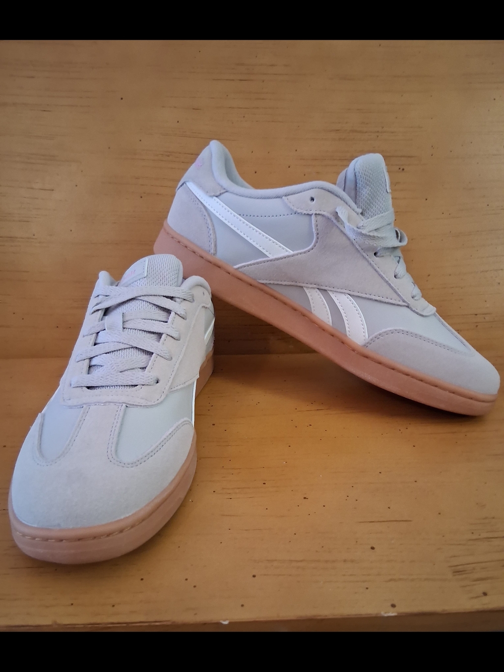 Reebok Pale Gray Sneakers with Gum Sole